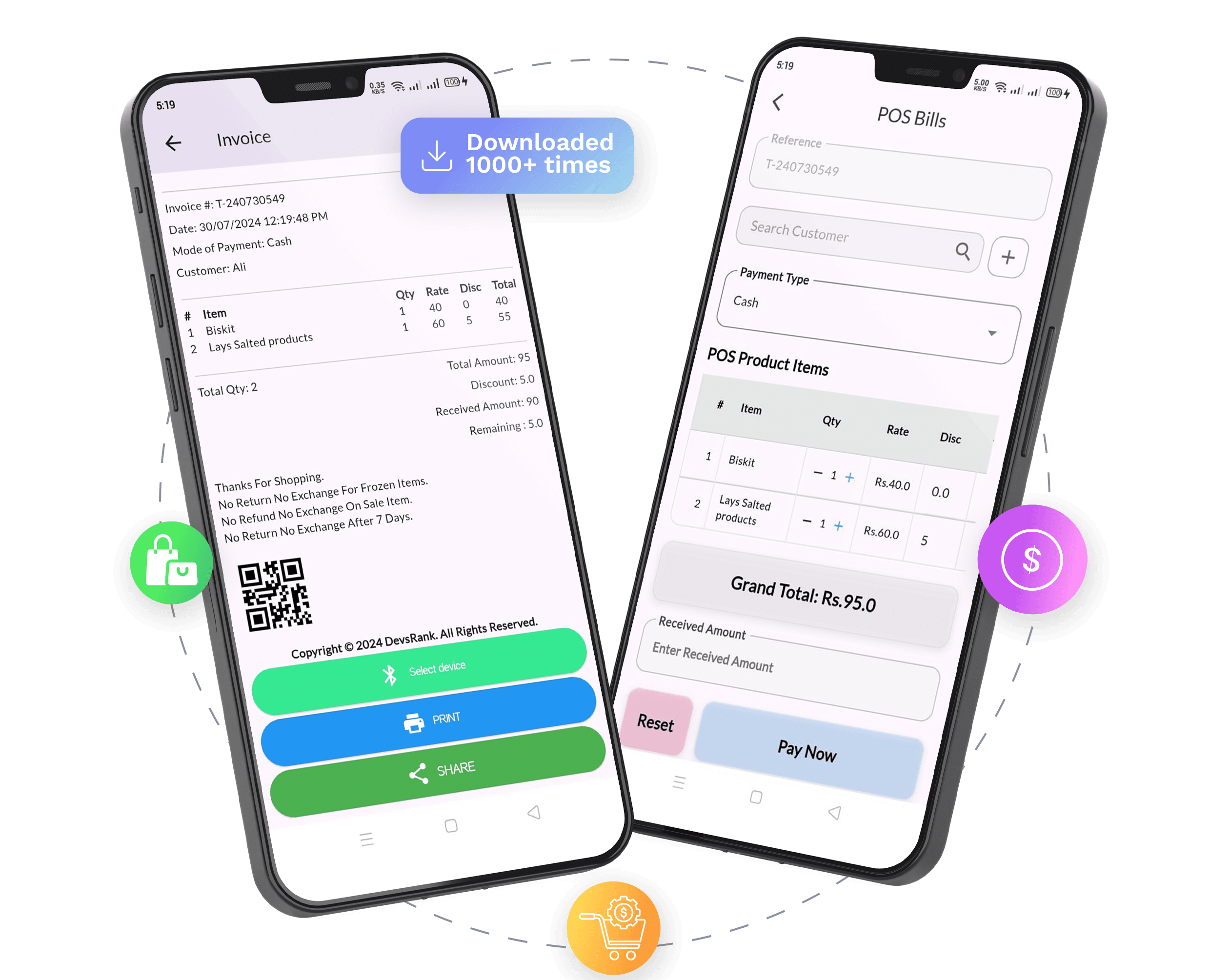 DR POS system invoice and bill examples